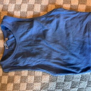 Zara Sky Blue Ribbed Tank Top